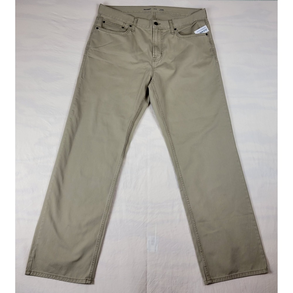 Old Navy Mens WOW Loose Surplus Khaki Pants 36x32 Beige Cotton Twill 393972-00
